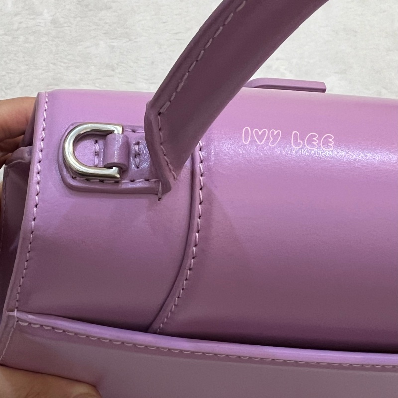 BALENCIAGA 巴黎世家 Hourglass B logo 二用沙漏包 593546-粉紫 斜背包 正品 二手精品 s-27