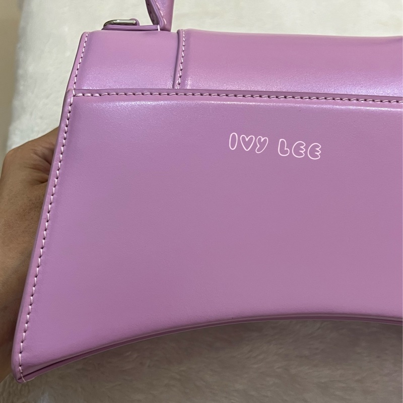 BALENCIAGA 巴黎世家 Hourglass B logo 二用沙漏包 593546-粉紫 斜背包 正品 二手精品 s-29