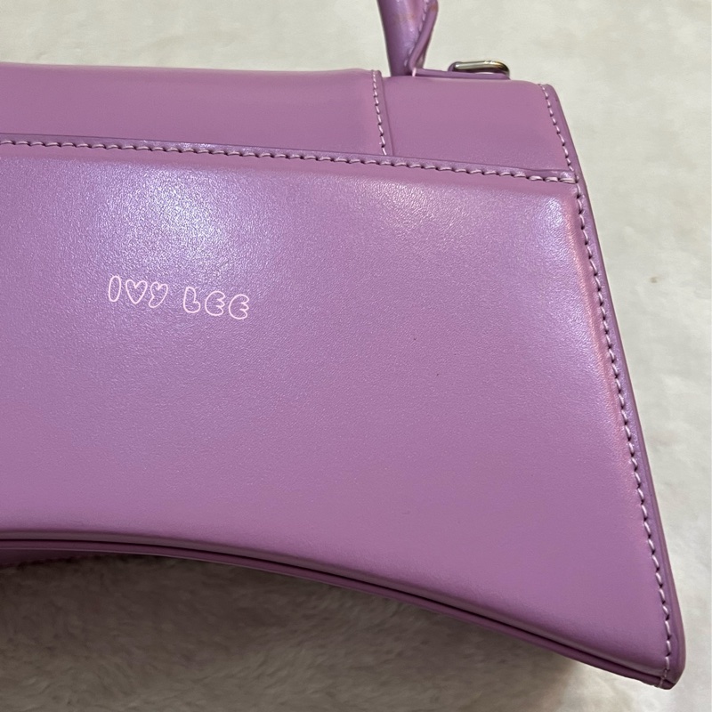 BALENCIAGA 巴黎世家 Hourglass B logo 二用沙漏包 593546-粉紫 斜背包 正品 二手精品 s-30