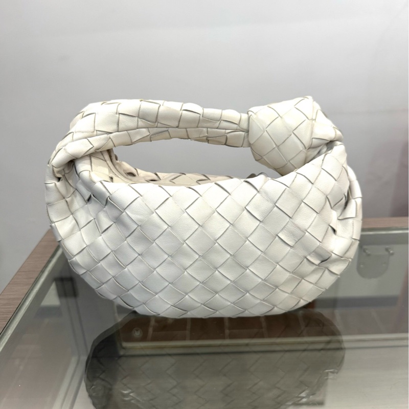 葆蝶家Bottega Veneta BV mini Jodie白色編織餃子包/手提包23c-0