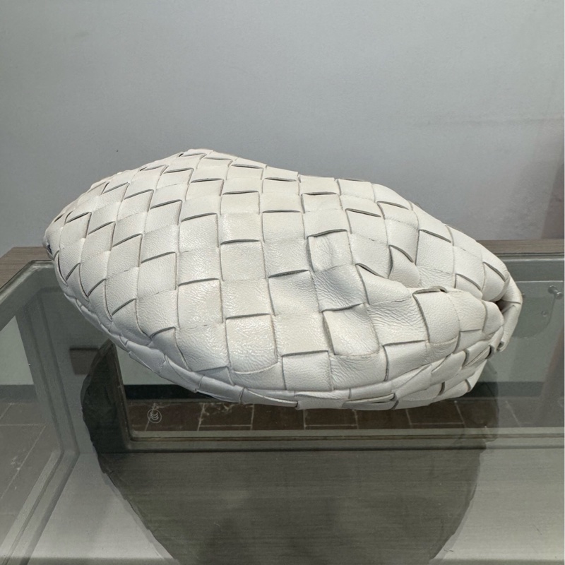 葆蝶家Bottega Veneta BV mini Jodie白色編織餃子包/手提包23c-3