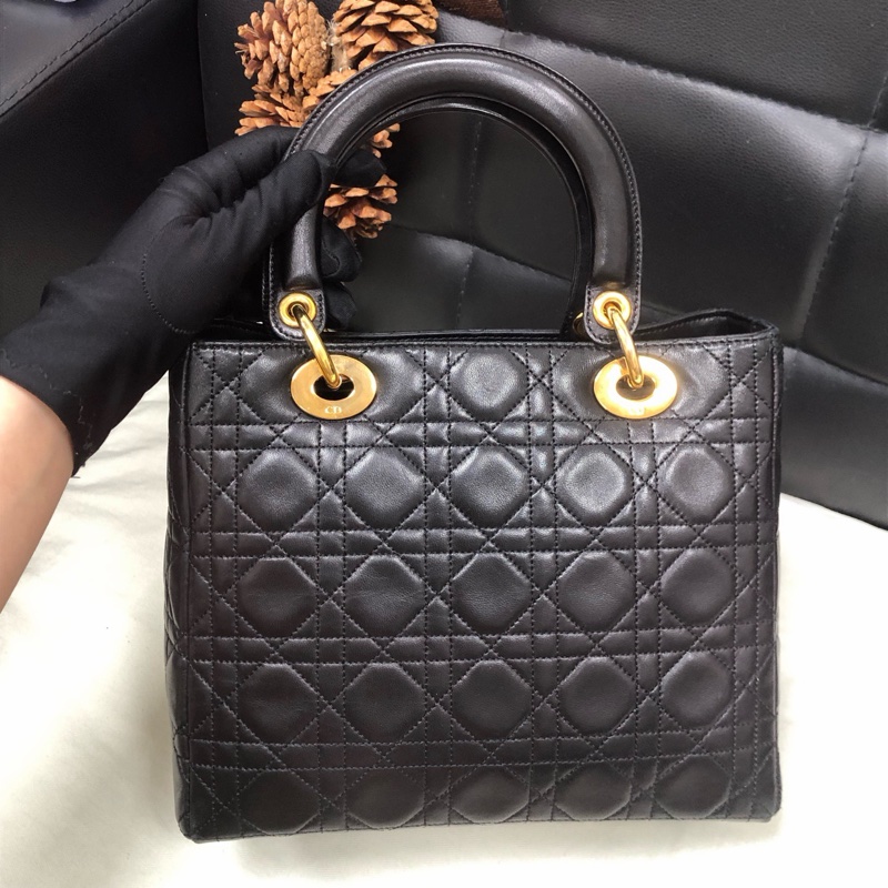 Dior • Lady Dior 經典黑金羊皮五格戴妃包-1