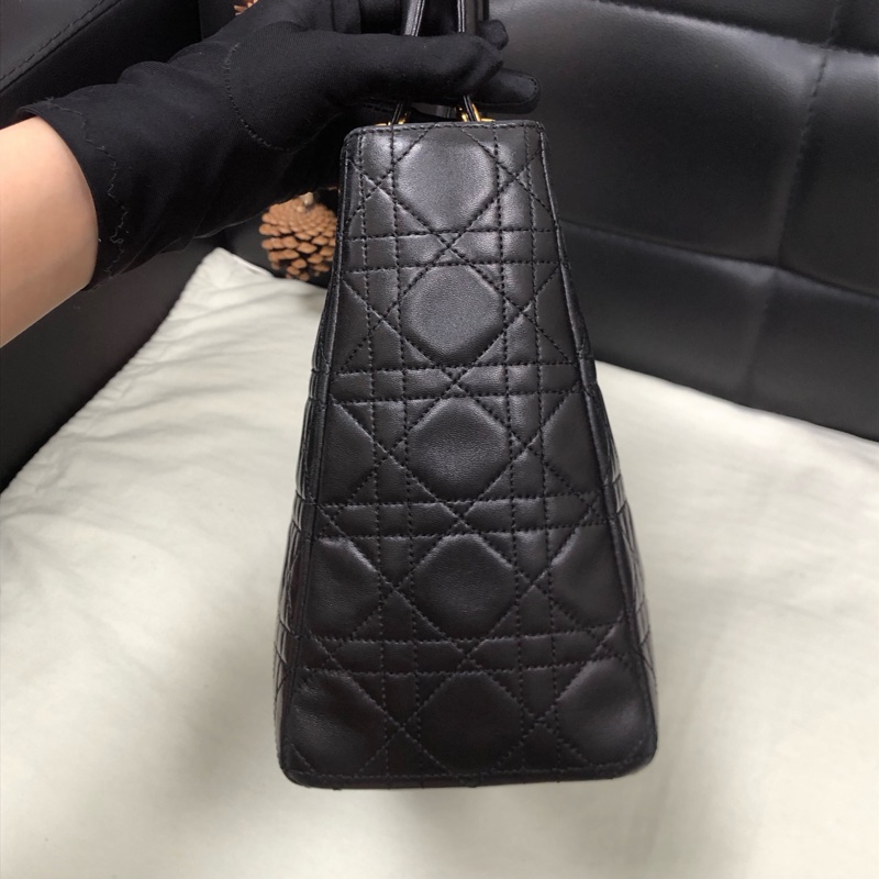 Dior • Lady Dior 經典黑金羊皮五格戴妃包-3