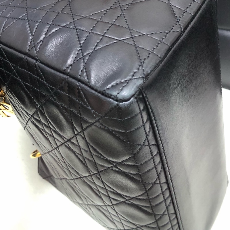 Dior • Lady Dior 經典黑金羊皮五格戴妃包-5
