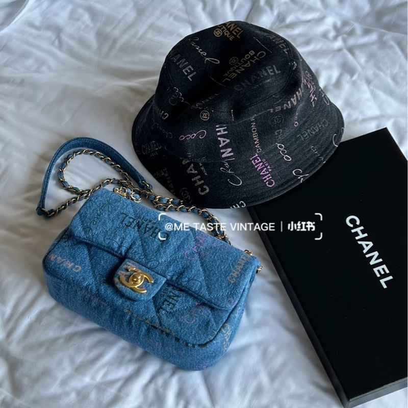 Chanel • 牛仔塗鴉漁夫帽-4