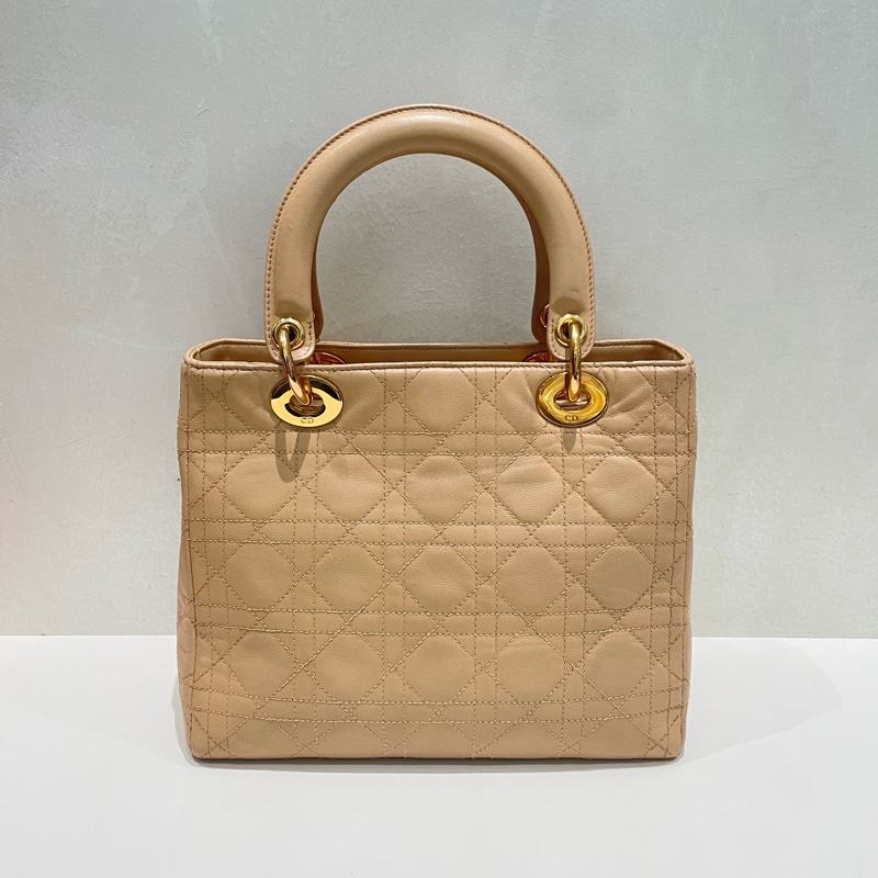 Dior • Lady Dior 經典米色金釦五格戴妃包 🈶原廠肩帶-2