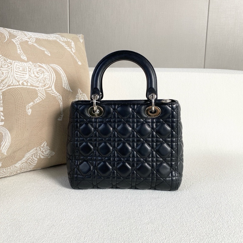 Dior • Lady Dior 經典黑銀羊皮五格戴妃包 🈶購證-3