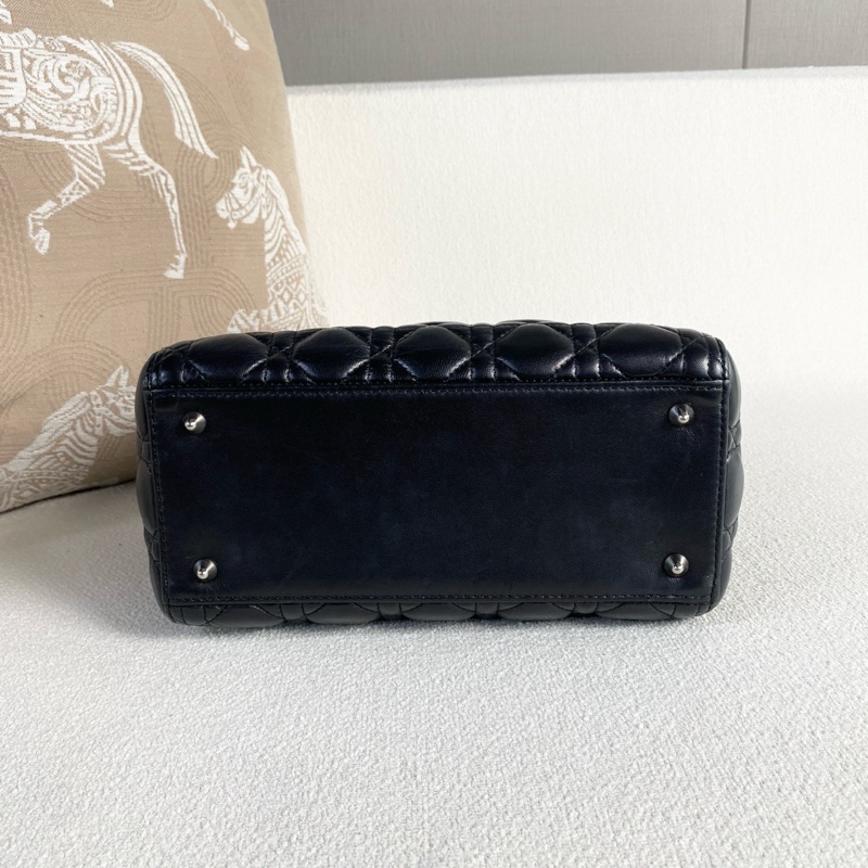 Dior • Lady Dior 經典黑銀羊皮五格戴妃包 🈶購證-5