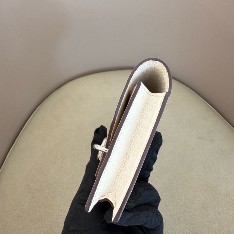 HERMES 愛馬仕 奶昔白豬鼻子Roulis Slim 銀扣 ec皮 U刻-4