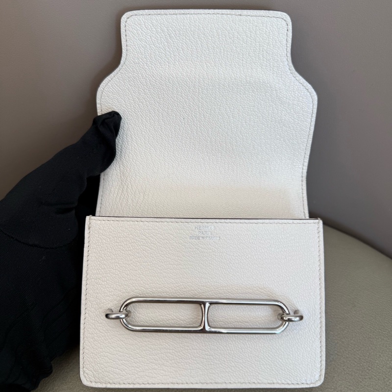 HERMES 愛馬仕 奶昔白豬鼻子Roulis Slim 銀扣 ec皮 U刻-6