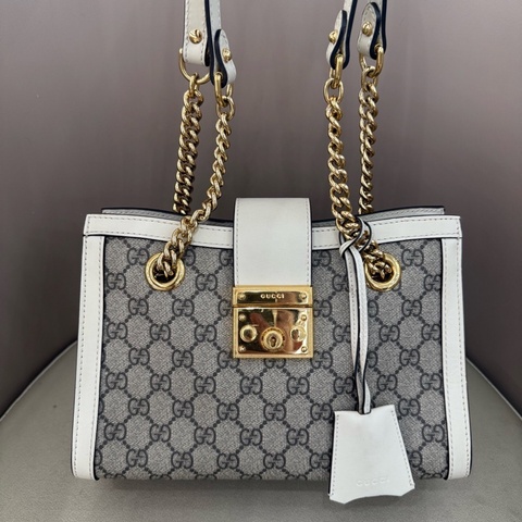 Gucci  古馳 padlock白色小號鏈條包