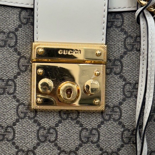 Gucci 古馳 padlock白色小號鏈條包-7