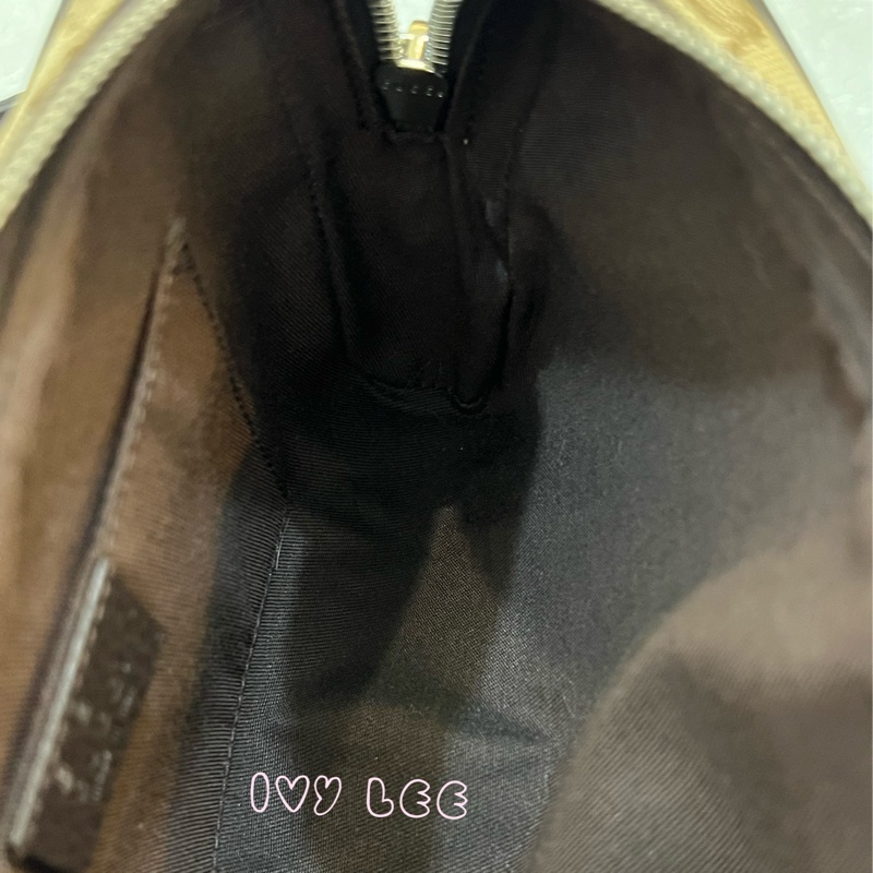 GUCCI 449174 GG LOGO 烏木咖色 咖啡 字紋 緹花 腰包 胸口包 斜背包 正品 二手精品-15