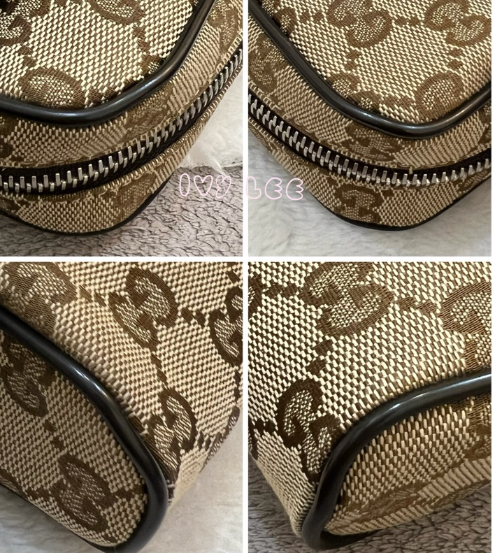 GUCCI 449174 GG LOGO 烏木咖色 咖啡 字紋 緹花 腰包 胸口包 斜背包 正品 二手精品-17
