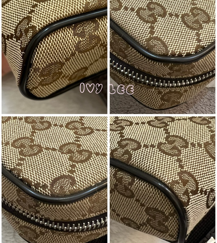 GUCCI 449174 GG LOGO 烏木咖色 咖啡 字紋 緹花 腰包 胸口包 斜背包 正品 二手精品-18