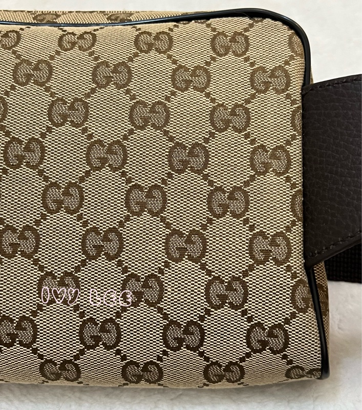 GUCCI 449174 GG LOGO 烏木咖色 咖啡 字紋 緹花 腰包 胸口包 斜背包 正品 二手精品-21
