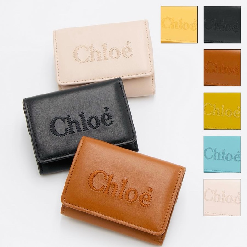 Chloe 刺繡logo刺繡 mini短夾#現貨在台#立刻出貨-1