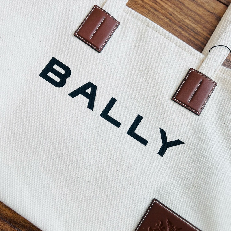 2025 小改款BALLY米白帆布橫式托特包#現貨在台#立刻出貨-15
