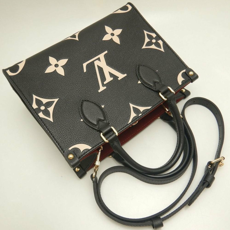 路易威登 Louis Vuitton 雙色 Monogram OnTheGo PM M45659 手提包 黑色 Empreinte 米色 女款 253836-4