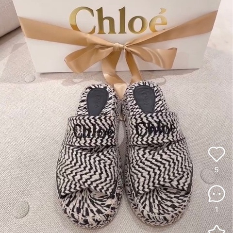 Chloe  39 Mila 刺繡草編拖鞋#現貨在台#立刻出貨