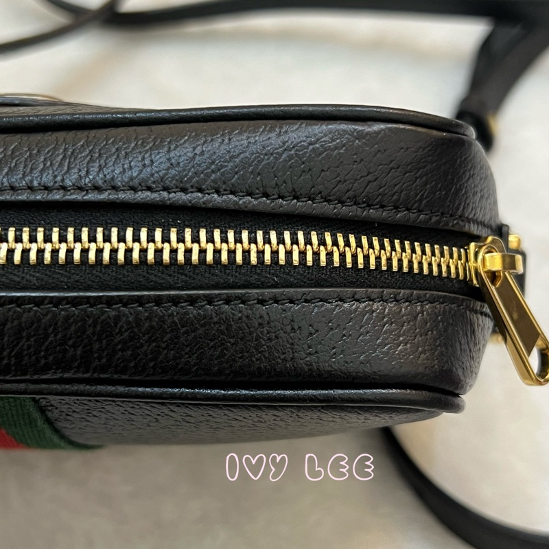 Gucci GG Ophidia 綠紅織帶 牛皮迷你 斜背包 肩背包 相機包 經典黑 719885 正品 二手精品-23