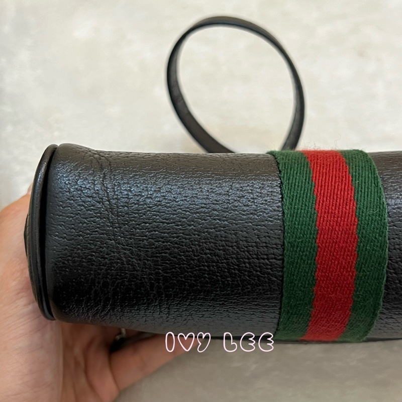 Gucci GG Ophidia 綠紅織帶 牛皮迷你 斜背包 肩背包 相機包 經典黑 719885 正品 二手精品-24