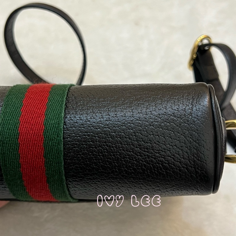 Gucci GG Ophidia 綠紅織帶 牛皮迷你 斜背包 肩背包 相機包 經典黑 719885 正品 二手精品-25
