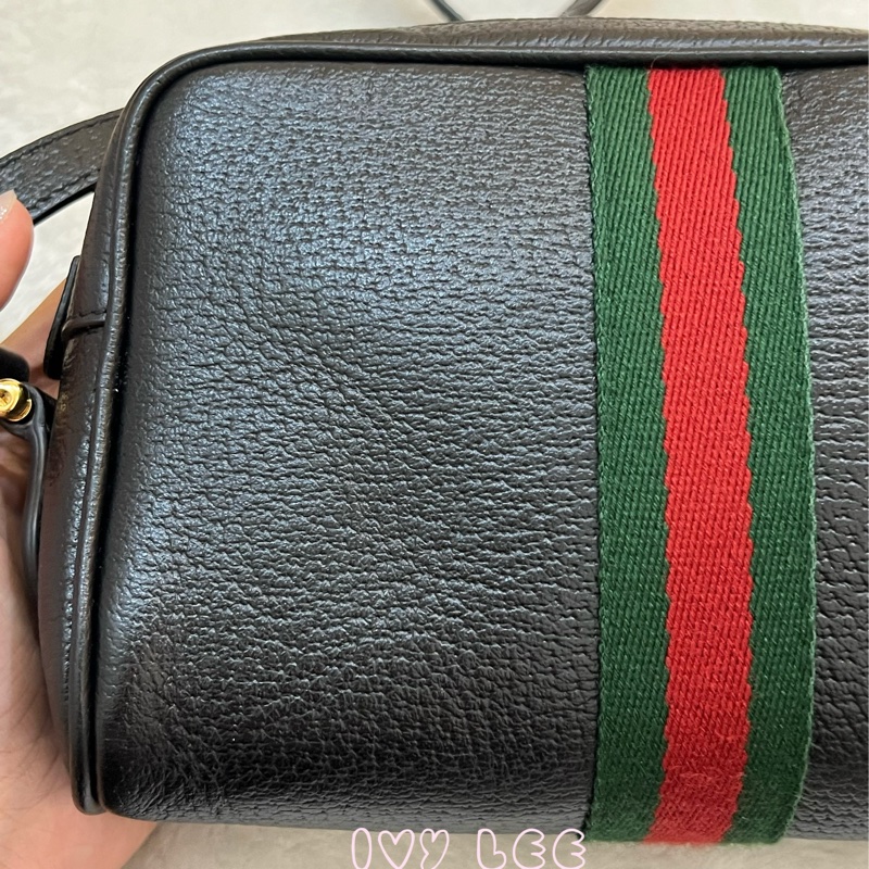 Gucci GG Ophidia 綠紅織帶 牛皮迷你 斜背包 肩背包 相機包 經典黑 719885 正品 二手精品-26