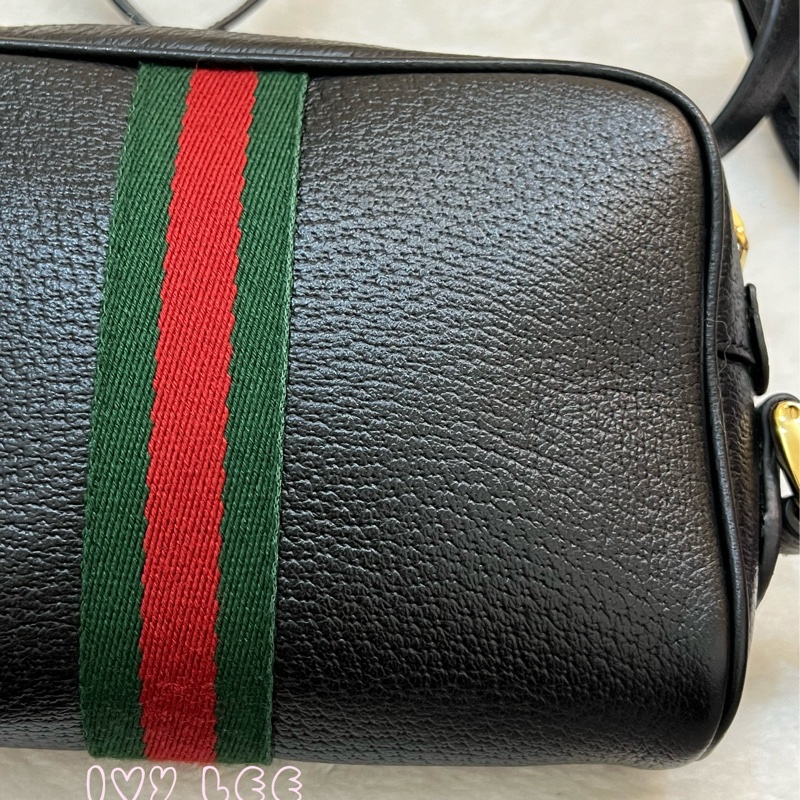 Gucci GG Ophidia 綠紅織帶 牛皮迷你 斜背包 肩背包 相機包 經典黑 719885 正品 二手精品-27