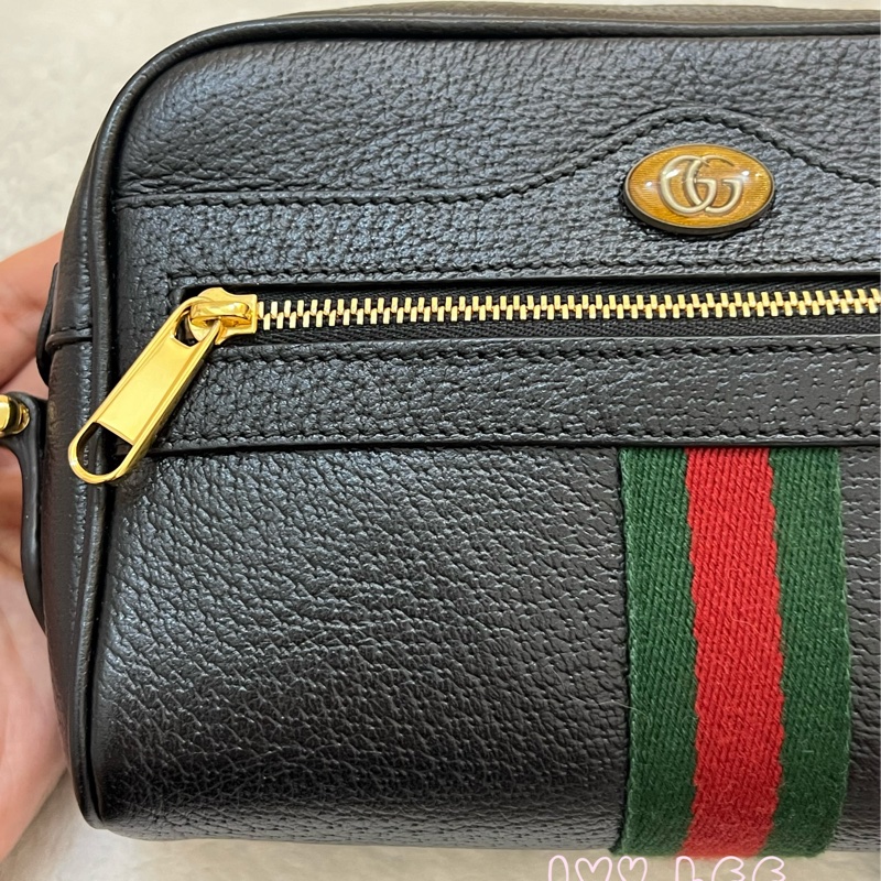 Gucci GG Ophidia 綠紅織帶 牛皮迷你 斜背包 肩背包 相機包 經典黑 719885 正品 二手精品-28