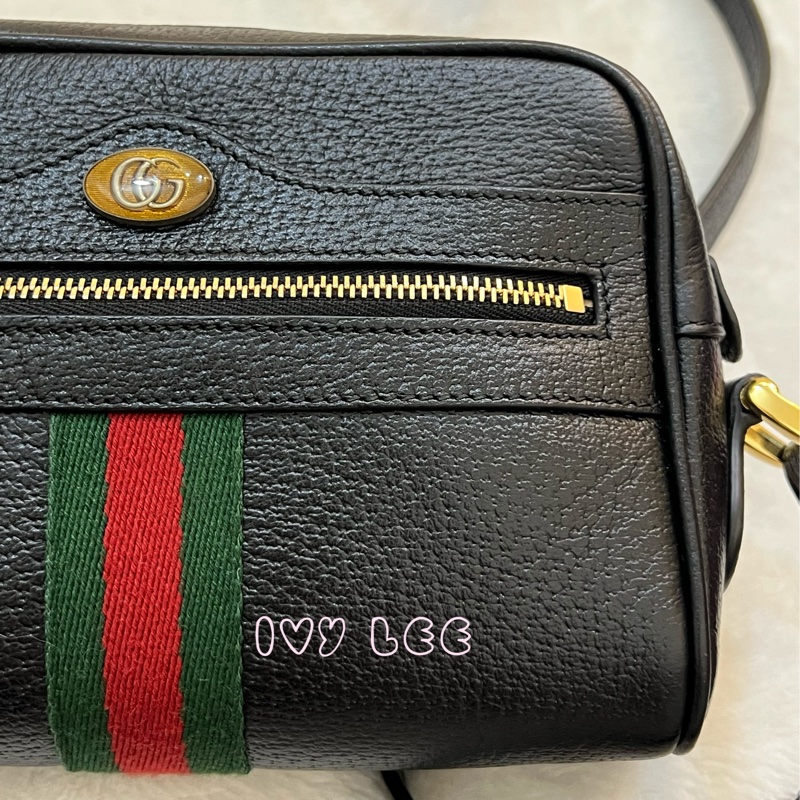 Gucci GG Ophidia 綠紅織帶 牛皮迷你 斜背包 肩背包 相機包 經典黑 719885 正品 二手精品-29
