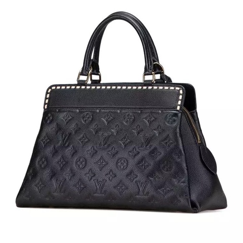 Louis Vuitton Monogram Empreinte Vosges MM 黑老花壓紋編織飾邊兩用包LV包包