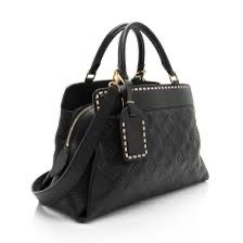 Louis Vuitton Monogram Empreinte Vosges MM 黑花壓紋LV M41491 VOSGES編織飾邊兩用包LV包包-1