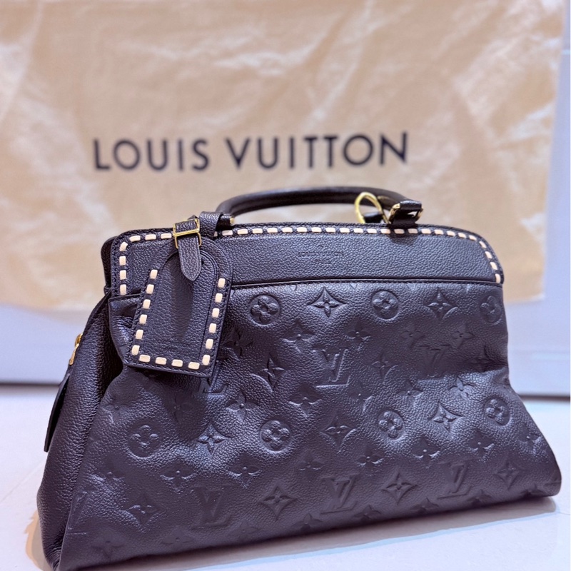 Louis Vuitton Monogram Empreinte Vosges MM 黑花壓紋LV M41491 VOSGES編織飾邊兩用包LV包包-4