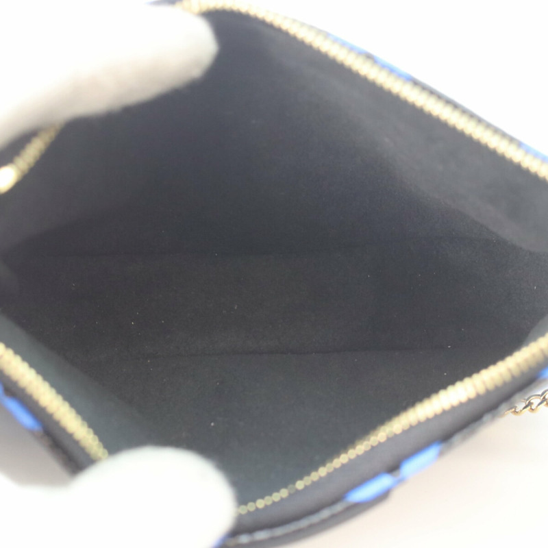 路易威登 M67237 Monogram Noir 迷你手拿包 黑色 藍色 金色五金 女士-5