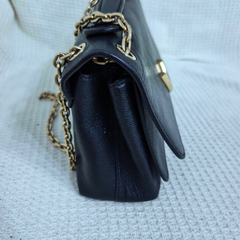95新️Louis Vuitton/路易威登Very Chain全皮黑金鍊條斜挎包-2