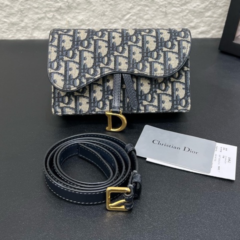 98新Dior迪奧Oblique saddle老花馬鞍腰包胸包