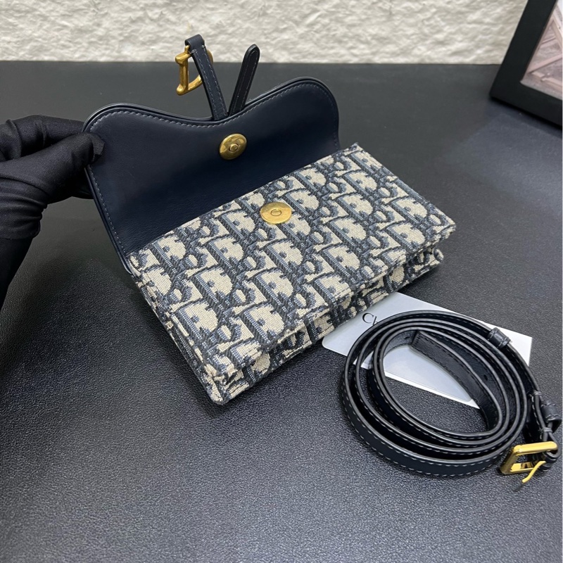 98新Dior迪奧Oblique saddle老花馬鞍腰包胸包-5
