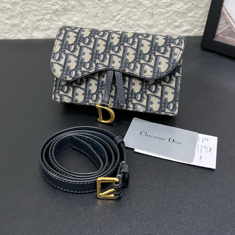 98新Dior迪奧Oblique saddle老花馬鞍腰包胸包-7