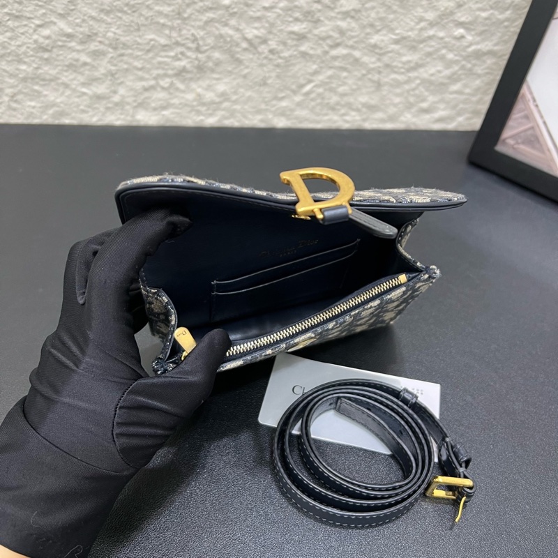 98新Dior迪奧Oblique saddle老花馬鞍腰包胸包-9