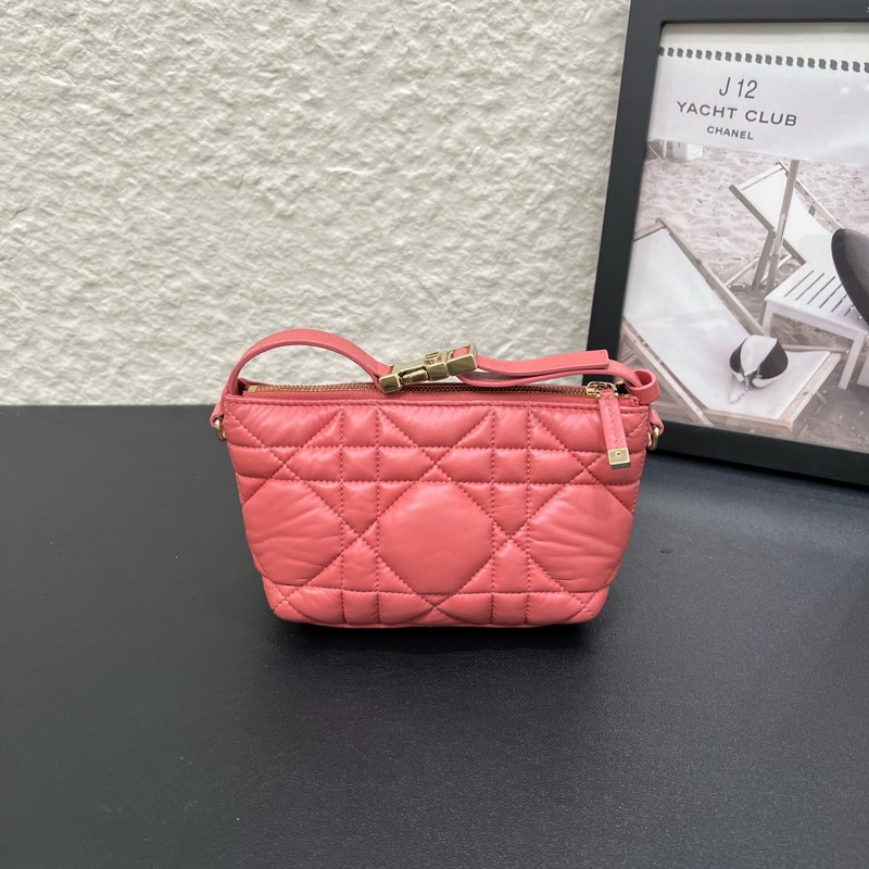 99新Dior迪奧Travel Nomad粉色藤格紋mini手提飯盒包-0