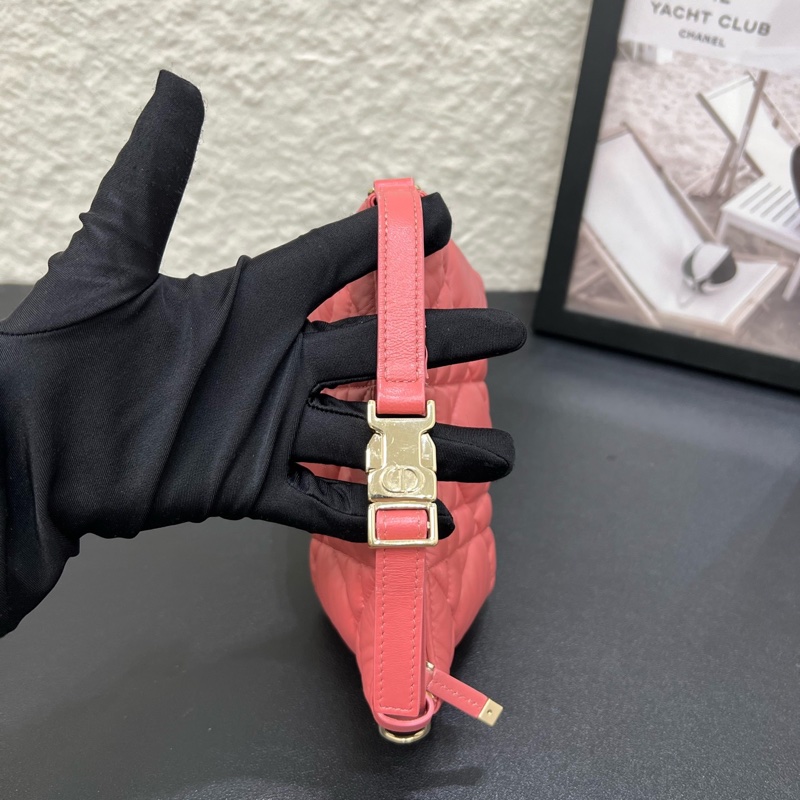 99新Dior迪奧Travel Nomad粉色藤格紋mini手提飯盒包-5