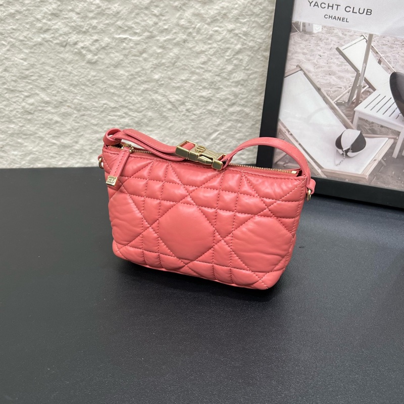 99新Dior迪奧Travel Nomad粉色藤格紋mini手提飯盒包-7