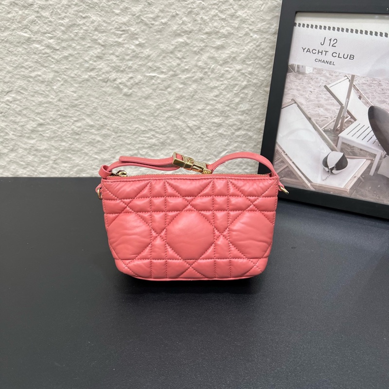 99新Dior迪奧Travel Nomad粉色藤格紋mini手提飯盒包-9