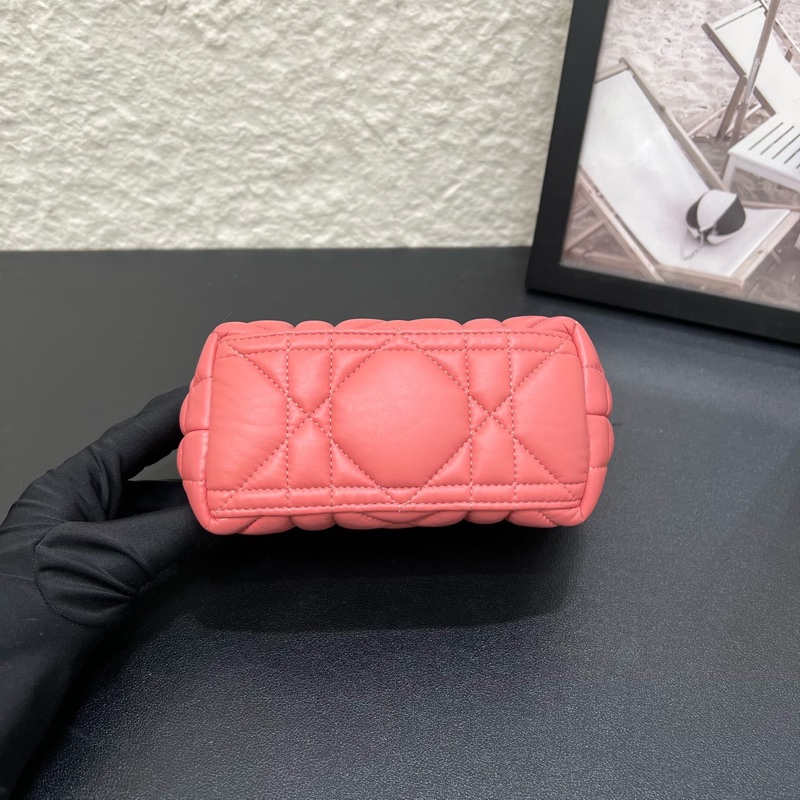 99新Dior迪奧Travel Nomad粉色藤格紋mini手提飯盒包-12