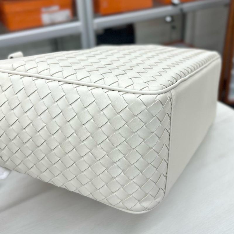 【全新品】BV Bottega Veneta 象牙白編織公文包手提斜挎包-5