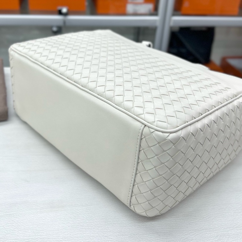 【全新品】BV Bottega Veneta 象牙白編織公文包手提斜挎包-6