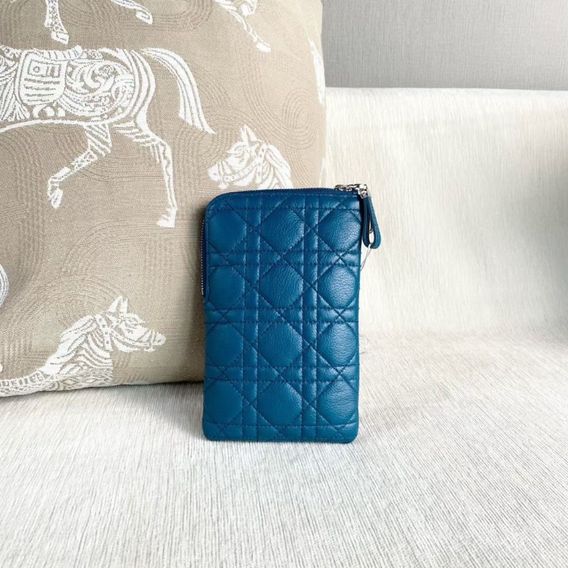 Dior caro二合一多功能斜背包孔雀藍 羊皮 大包11*19*1 小:12*8*1 9新 配件子包 肩帶 塵袋-6