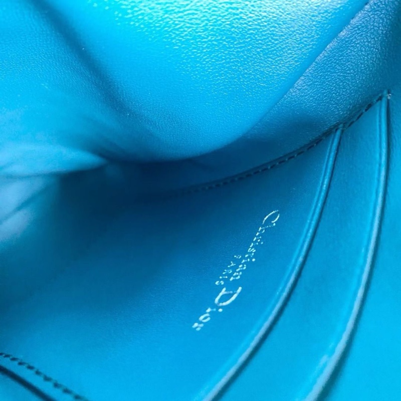 Dior caro二合一多功能斜背包孔雀藍 羊皮 大包11*19*1 小:12*8*1 9新 配件子包 肩帶 塵袋-9