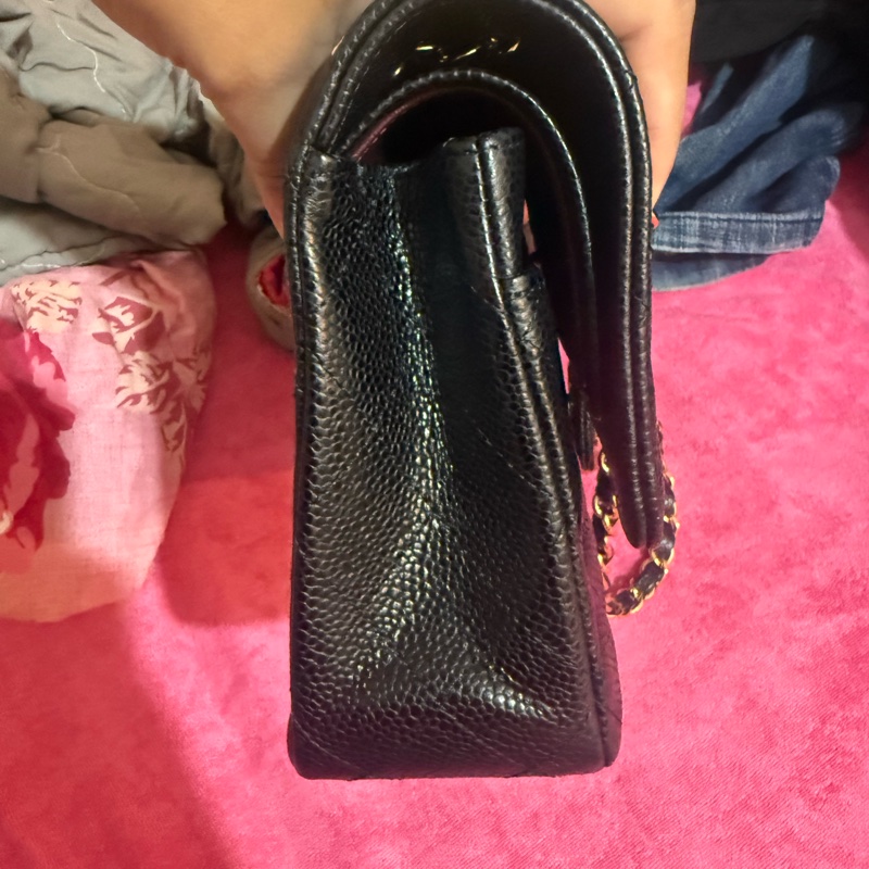 CHANEL CF中號 黑金-3